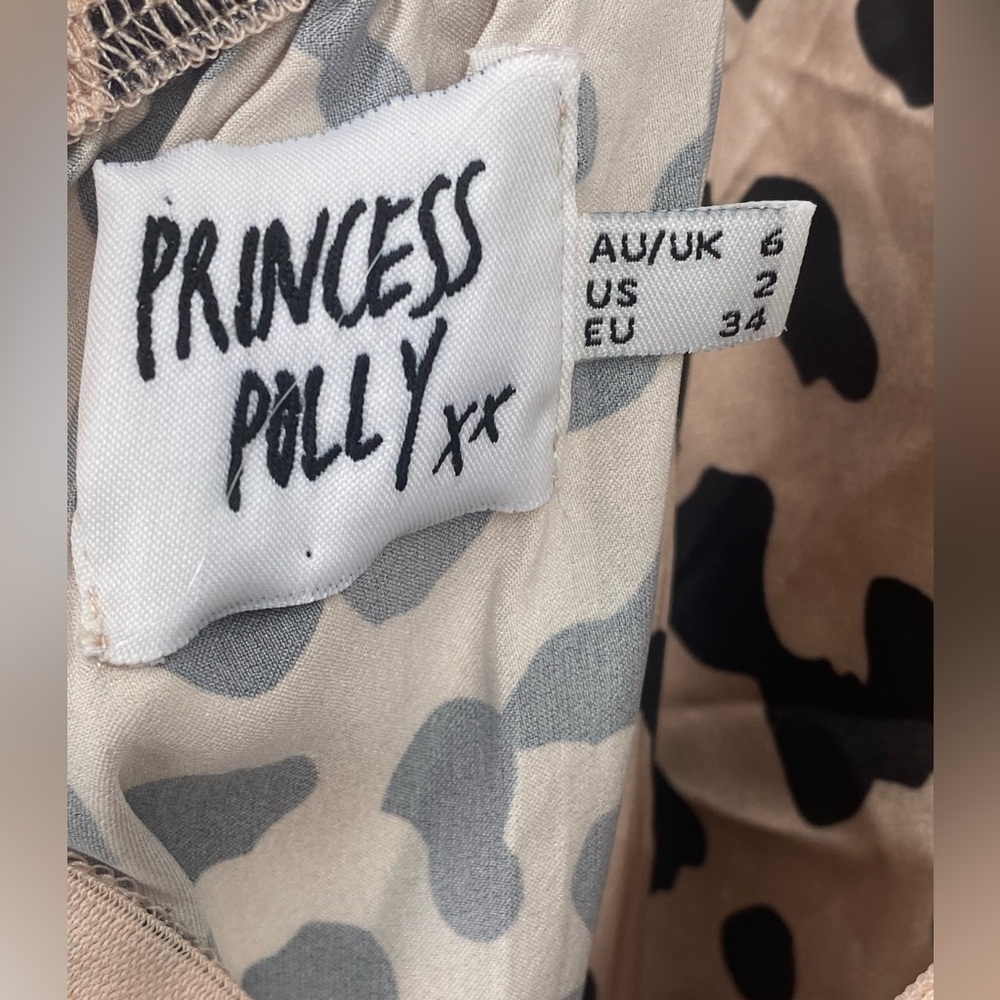 PRINCESS POLLY | Leopard print Wrap Mini Cocktail Dress | Size 2 - Picture 6 of 7